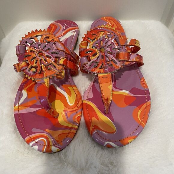 Women Shoes Sandals Size 6 1/2 Circus NY Sam Edelman OrangeMedallion Tie Dye NEW - Picture 11 of 12